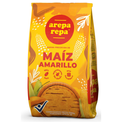 Harina precocida de maíz ArepaRepa amarilla 1000g