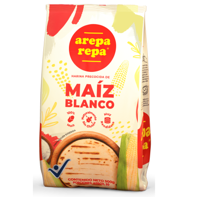 Harina precocida de maíz ArepaRepa blanca 1000g