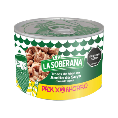 Atún La Soberana Bipack trozos aceite 240 grms